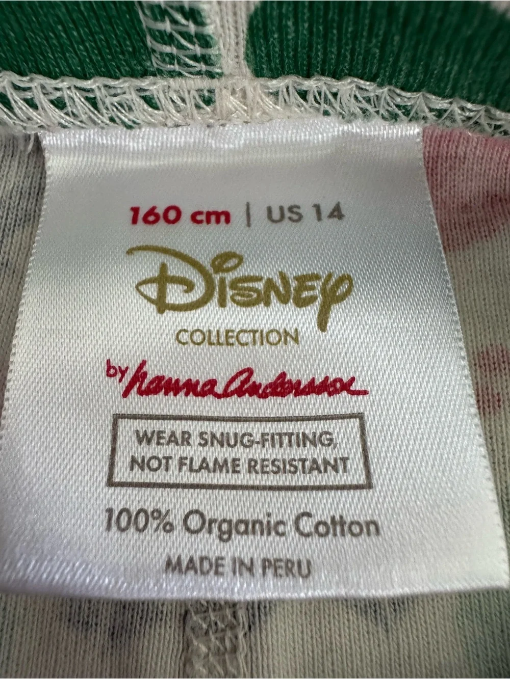 Hanna Andersson Disney Holiday Pajamas Girls Size 160 / 14